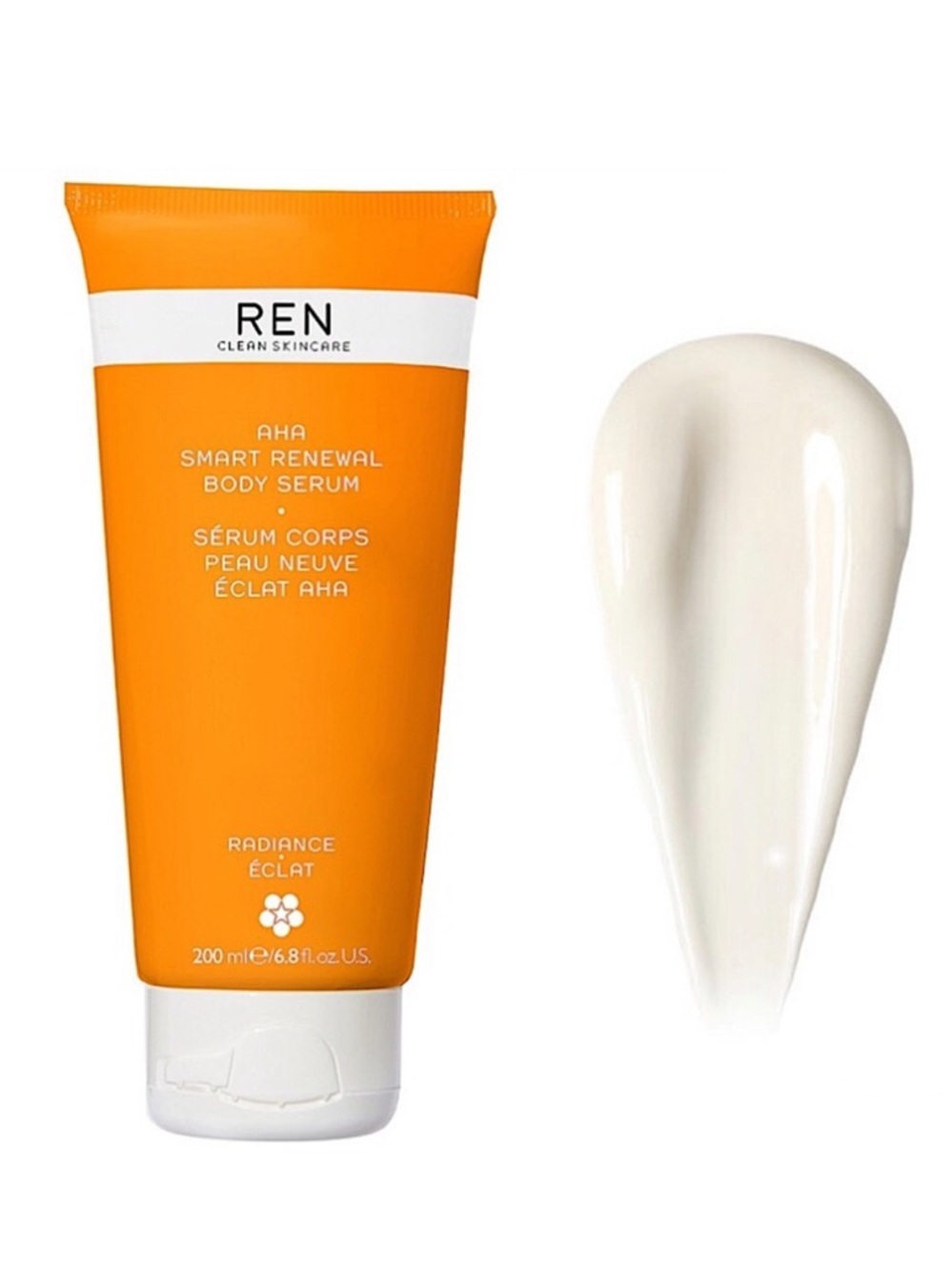 REN Clean Skincare Radiance AHA Smart Renewal Body Serum, 6.8 fl oz / 200 ml